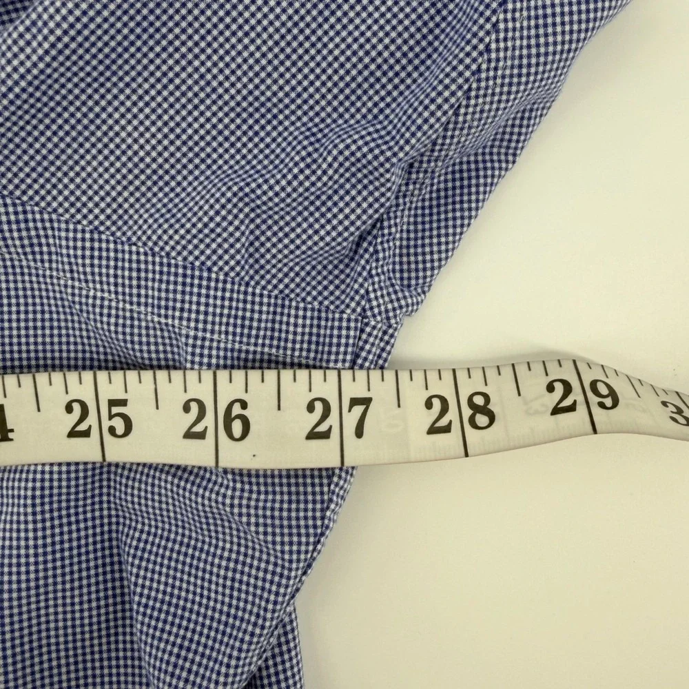 Polo Ralph Lauren Men Andrew Fit Gingham Dress Shirt Blue White Size 17 34/35 XL